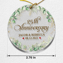 Personalized Acrylic Anniversary Married Ornament Floral