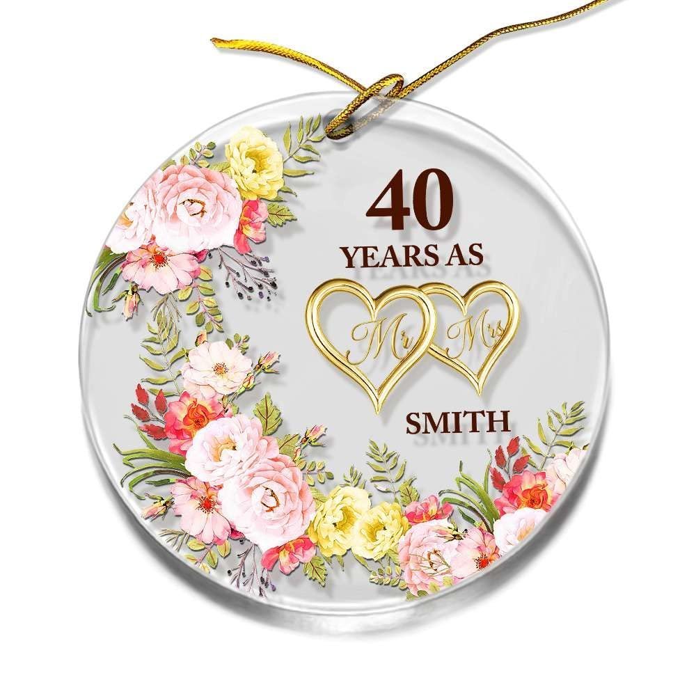 Personalized Acrylic Anniversary Ornament Married Couple