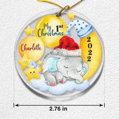Personalized Acrylic Baby First Christmas Elephant Ornament