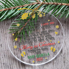 Personalized Acrylic Baby Ornament Merry First Christmas