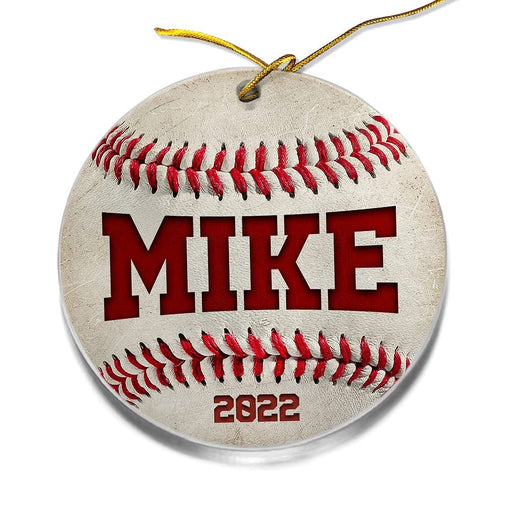 Personalized Acrylic Baseball Ornament Christmas