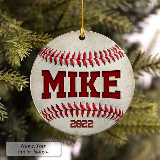 Personalized Acrylic Baseball Ornament Christmas