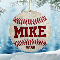 Personalized Acrylic Baseball Ornament Christmas