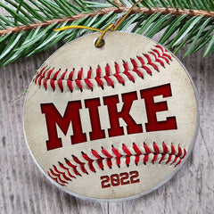 Personalized Acrylic Baseball Ornament Christmas