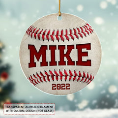 Personalized Acrylic Baseball Ornament Christmas