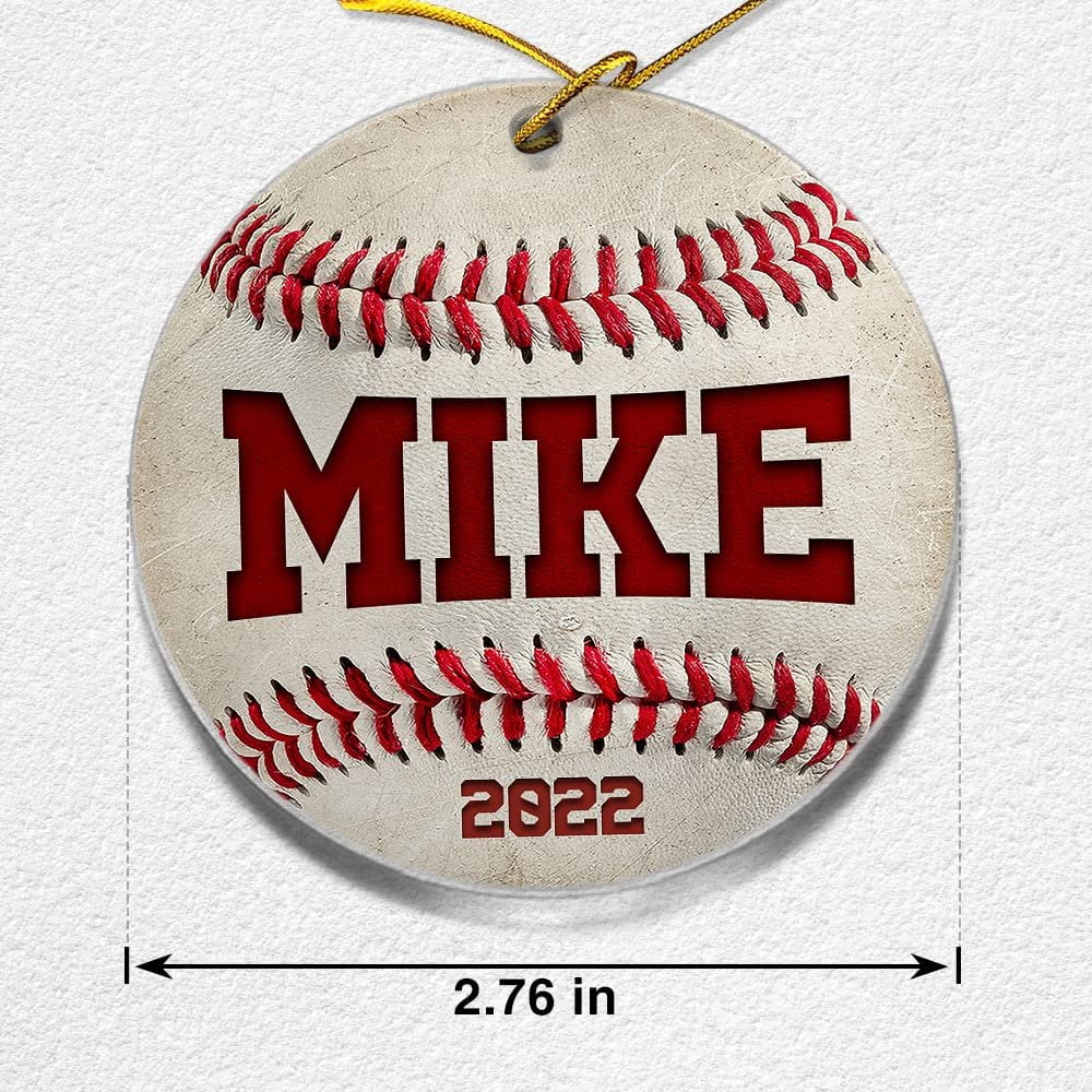 Personalized Acrylic Baseball Ornament Christmas