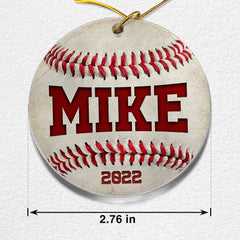 Personalized Acrylic Baseball Ornament Christmas