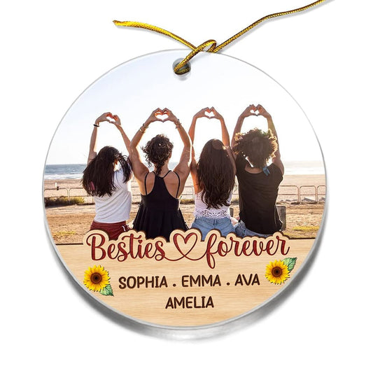 Personalized Acrylic Besties Forever Ornament