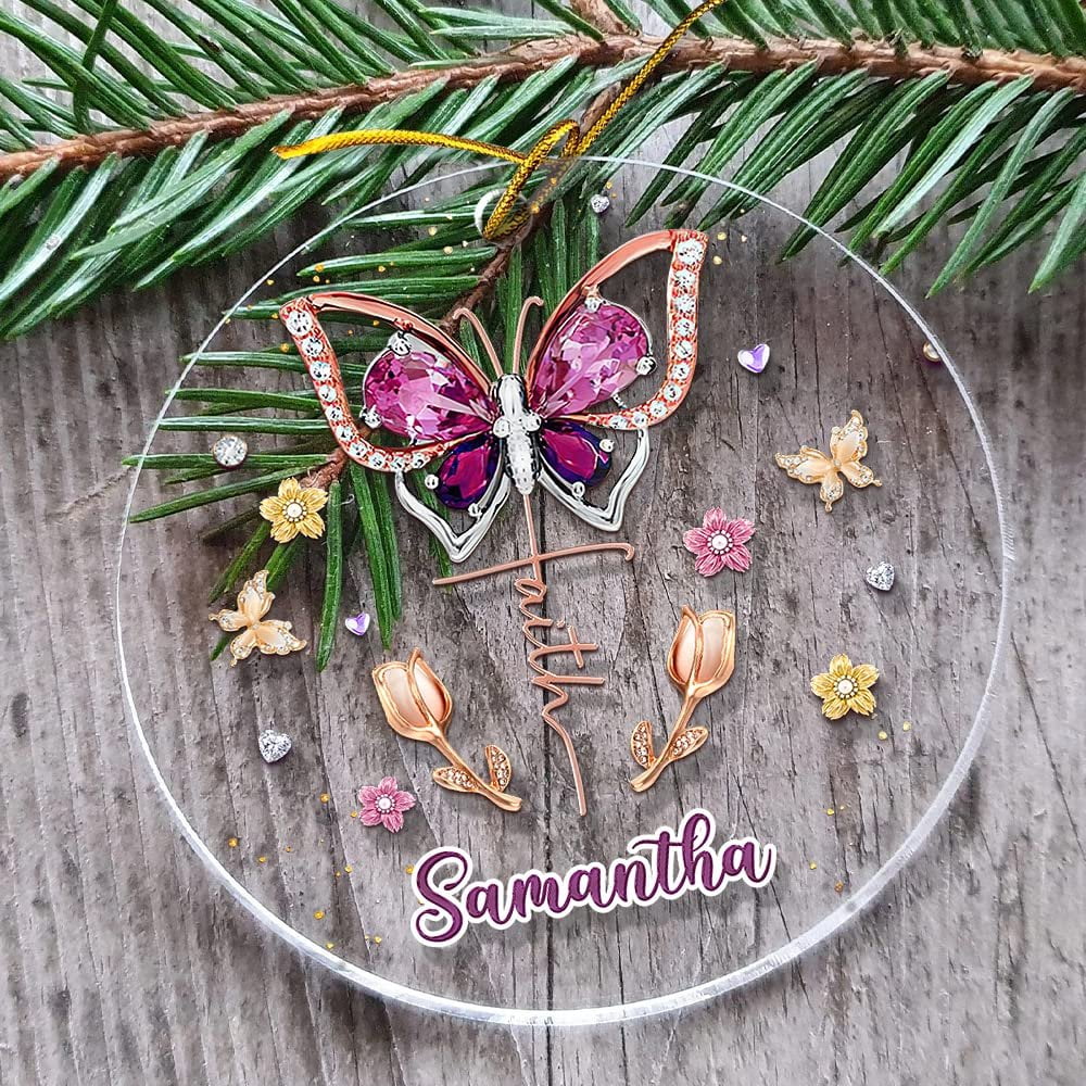 Personalized Acrylic Butterfly Faith Ornament Jewelry Style ...