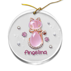Personalized Acrylic Cat Ornament Jewelry Drawing Style