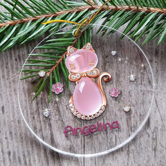 Personalized Acrylic Cat Ornament Jewelry Drawing Style