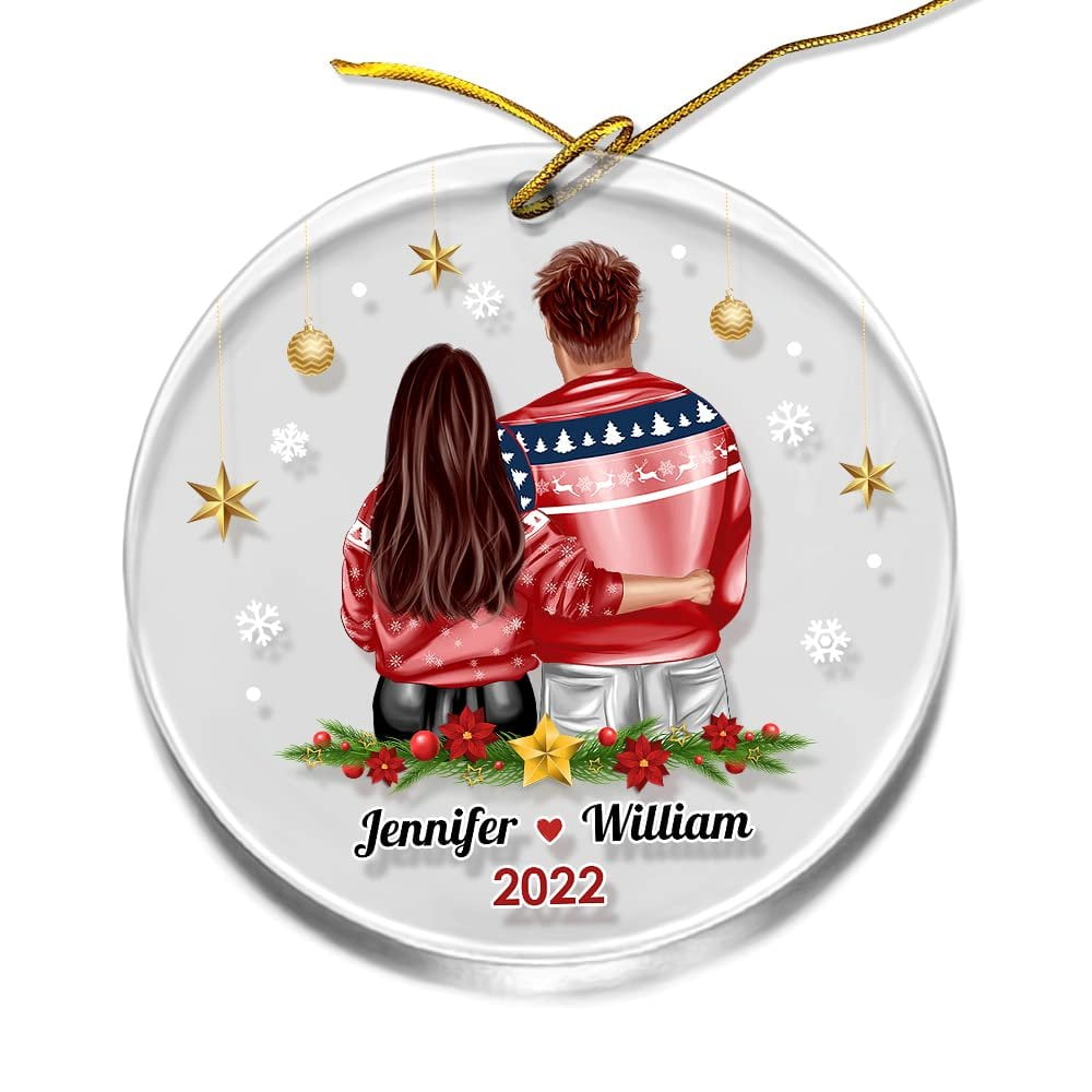 Personalized Acrylic Couple Ornament Clipart