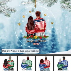 Personalized Acrylic Couple Ornament Clipart