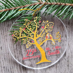 Personalized Acrylic Couple Ornament Love Birds Jewelry Style