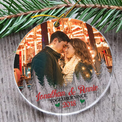 Personalized Acrylic Couple Photo Ornament Together Since