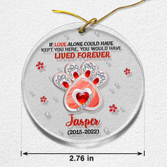 Personalized Acrylic Dog Memorial Paw Ornament Jewelry Gift