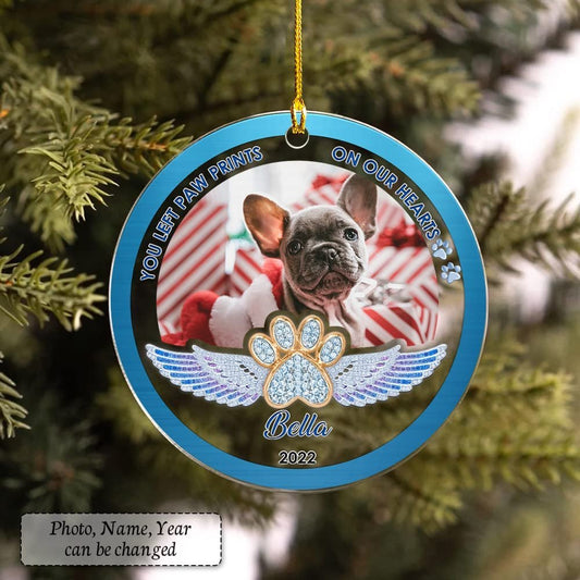 Personalized Acrylic Dog Paw Memorial Ornament Jewelry Style