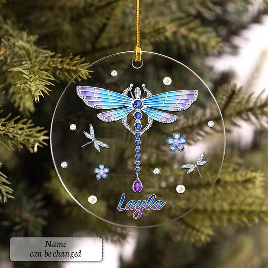 Personalized Acrylic Dragonfly Ornament Jewelry Style Drawing
