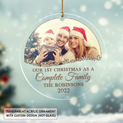 Personalized Acrylic First Christmas of Family Ornament