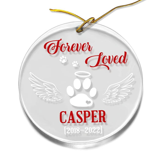 Personalized Acrylic Forever Loved Dog Memorial Ornament