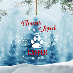 Personalized Acrylic Forever Loved Dog Memorial Ornament