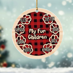 Personalized Acrylic Fur Children Cats Ornament Cat Paw