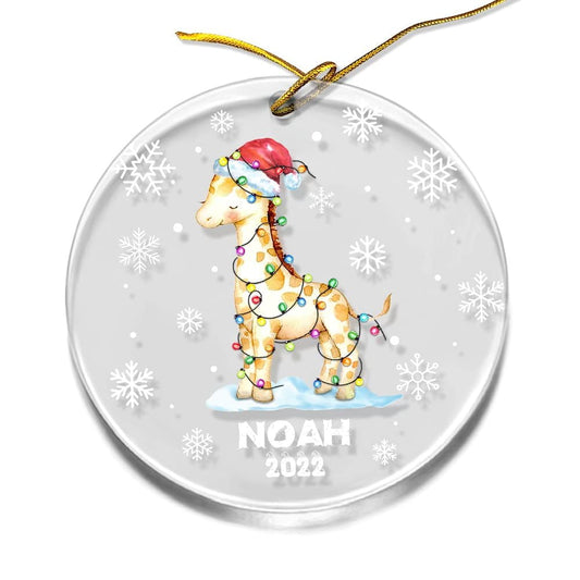 Personalized Acrylic Giraffe Ornament Christmas