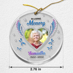 Personalized Acrylic In Loving Memory Ornament Angel Wings