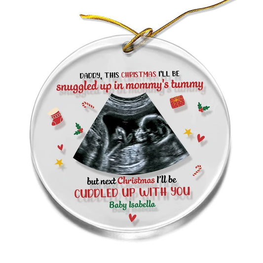 Personalized Acrylic Incoming Baby Ornament Scan Newborn