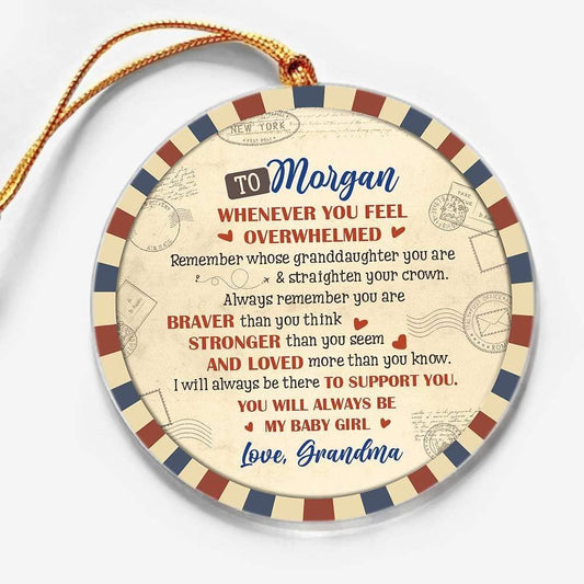 Personalized Acrylic Letter From Grandma Ornament To Grandkid