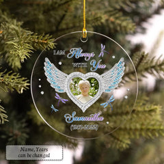 Personalized Acrylic Memorial Ornament Angel Wings Jewelry