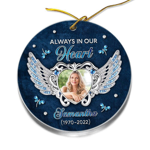 Personalized Acrylic Memorial Ornament Angel Wings