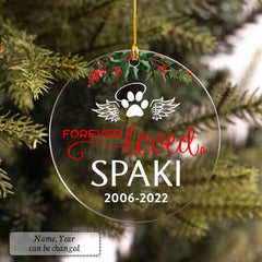 Personalized Acrylic Memorial Ornament Pawprints Dog