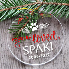 Personalized Acrylic Memorial Ornament Pawprints Dog