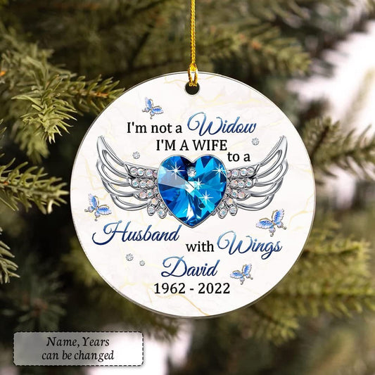 Personalized Acrylic Memorial Ornament Wife to Husband Style