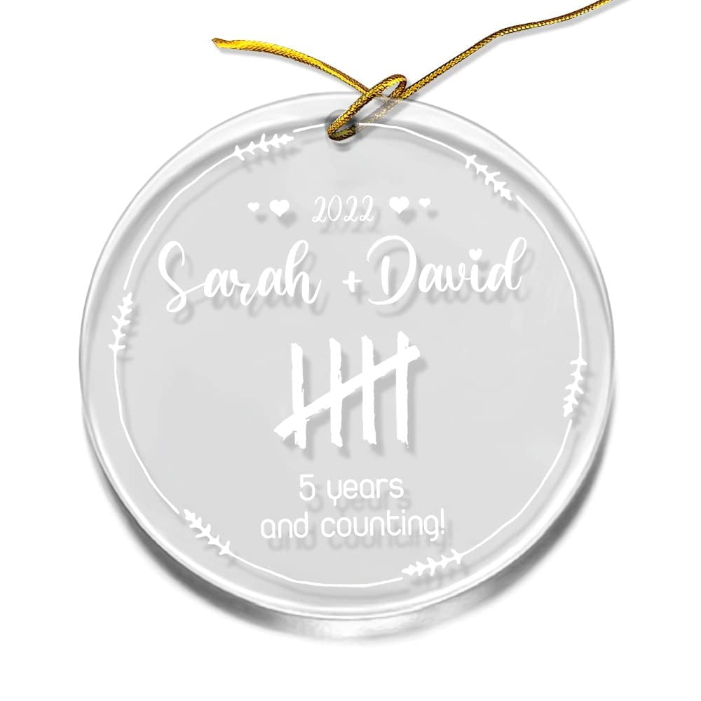 Personalized Acrylic Ornament Anniversary Married Gift