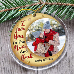Personalized Acrylic Ornament Couple To The Moon And Back