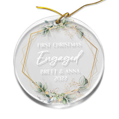 Personalized Acrylic Ornament First Christmas Engaged
