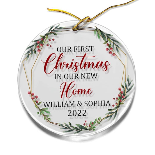 Personalized Acrylic Ornament First Christmas In New Home
