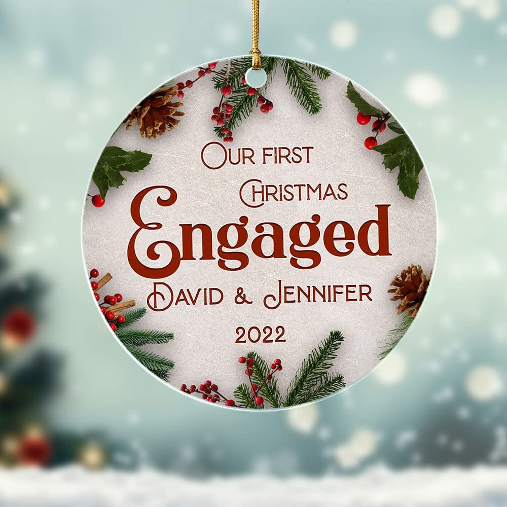 Personalized Acrylic Ornament First Xmas Engaged