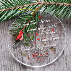 Personalized Acrylic Ornament Memorial Mommy A Hug From Heaven