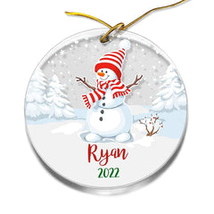 Personalized Acrylic Ornament Snowman Christmas
