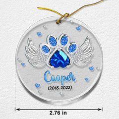 Personalized Acrylic Paw Dog Memorial Ornament Jewelry Gift