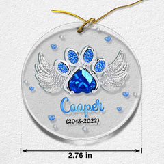 Personalized Acrylic Paw Dog Memorial Ornament Jewelry Gift