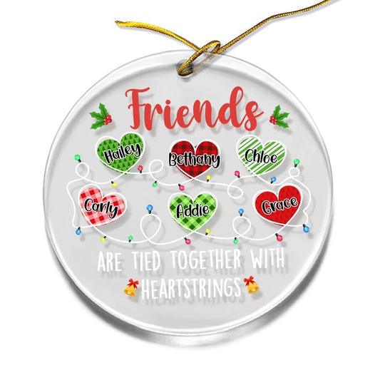 Personalized Acrylic Sister Hearts String Ornament