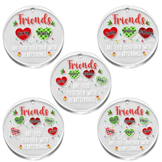 Personalized Acrylic Sister Hearts String Ornament
