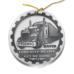 Personalized Acrylic Truck Driver Ornament
