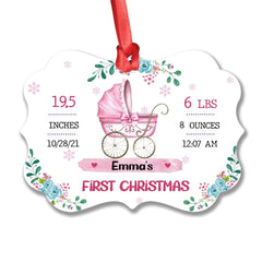 Personalized Aluminum Baby First Christmas Ornament Style