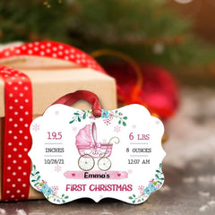 Personalized Aluminum Baby First Christmas Ornament Style