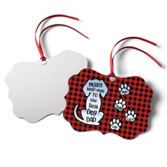 Personalized Aluminum Baby's Dog Dad Ornament Christmas Gift